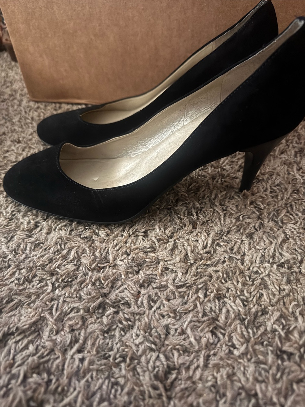 Talbots Black Suede Mid-Heel Pumps